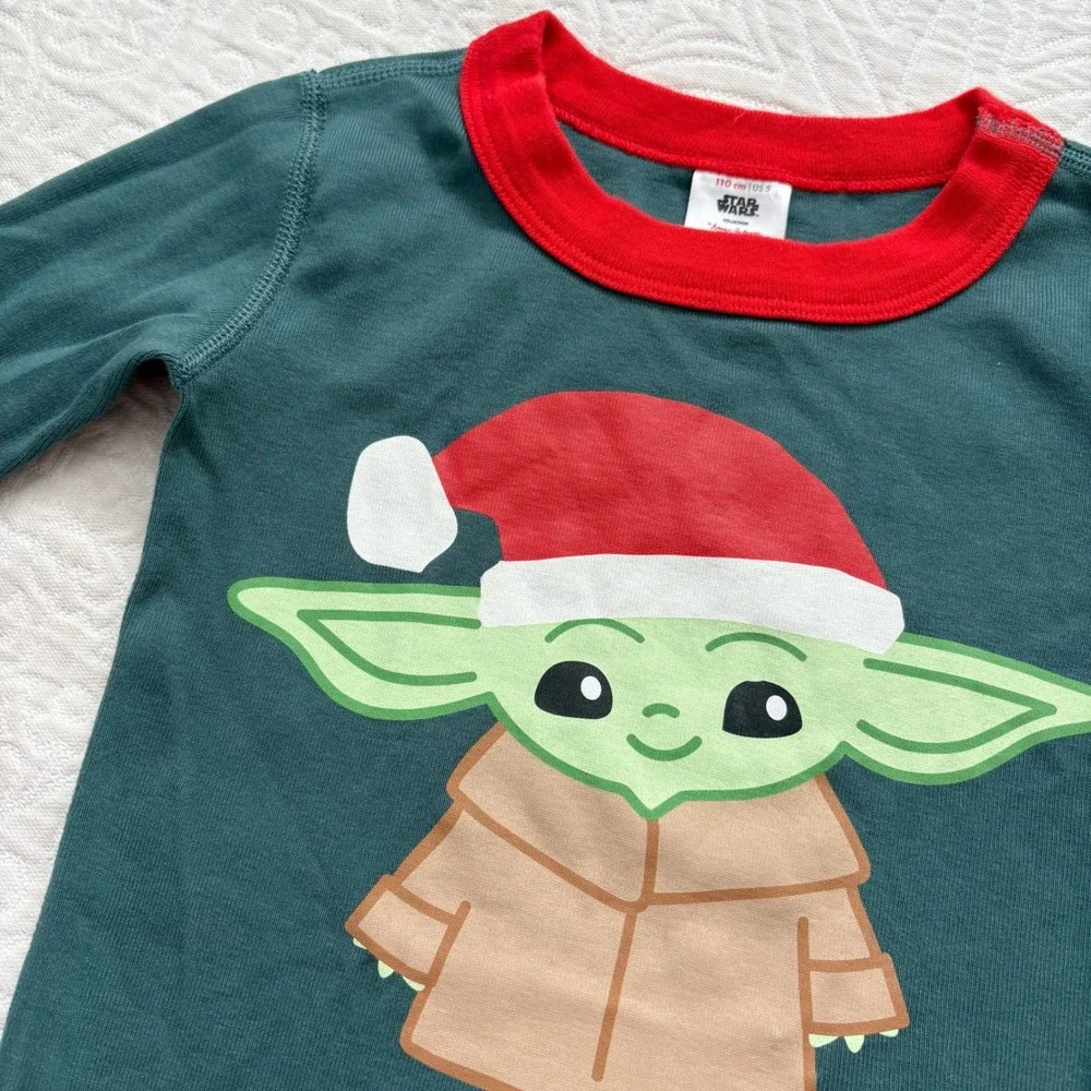 Hanna Andersson x Star Wars Kids' Organic Cotton PJ Set, Christmas Baby‎ Yoda